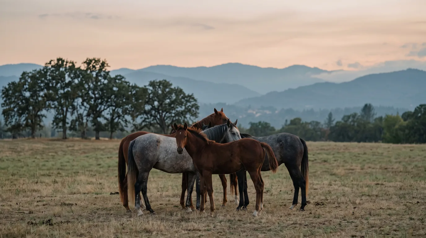 Chevaux en liberté, Haras du Brin d'Amour, Isère